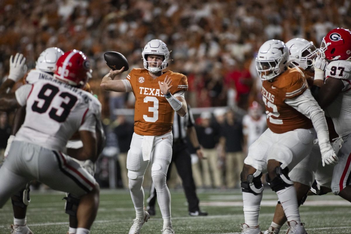 Quarterback Quinn Ewers during Texas' game against Georgia on October 19, 2024.