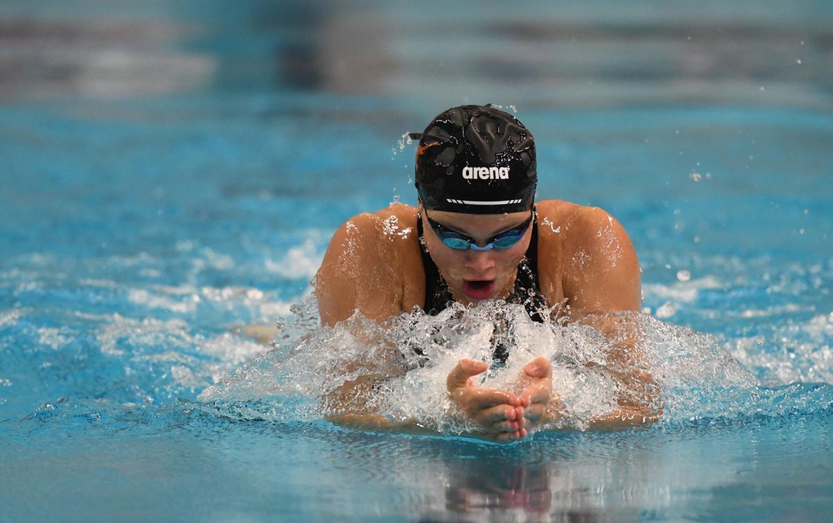 Texas women swimmer during the meet against Indiana on Nov. 1, 2024. 