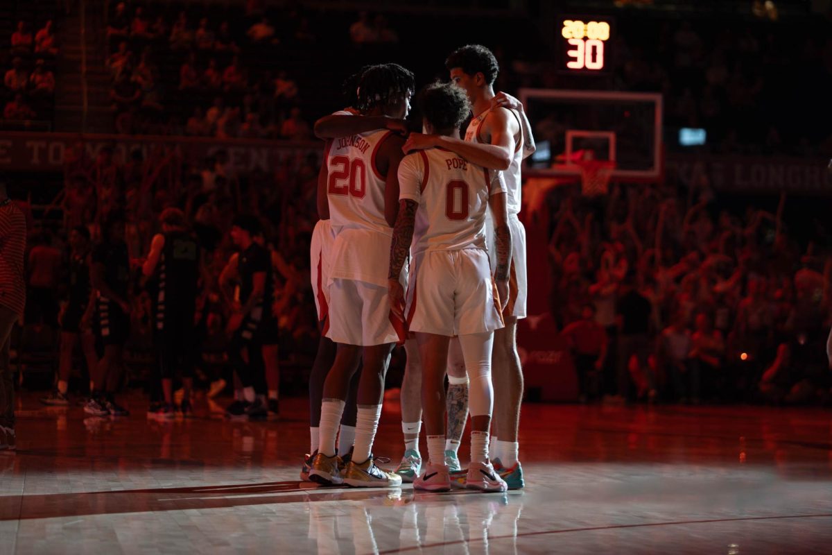 The Texas basketball team ahead of their game against Chicago State on Nov. 12, 2024. 