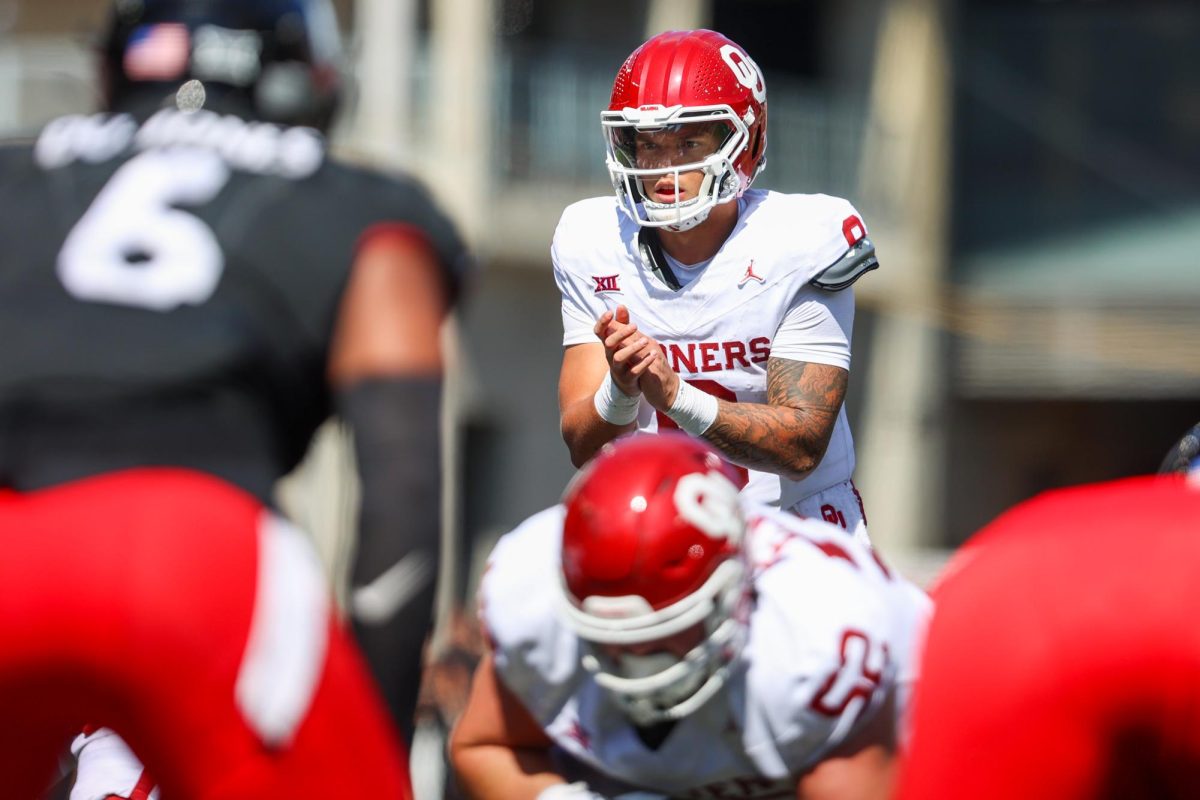 Quarterback Dillon Gabriel during Oklahoma's game against Cincinnati on Sept. 23, 2023. Gabriel has since transferred to Oregon. 