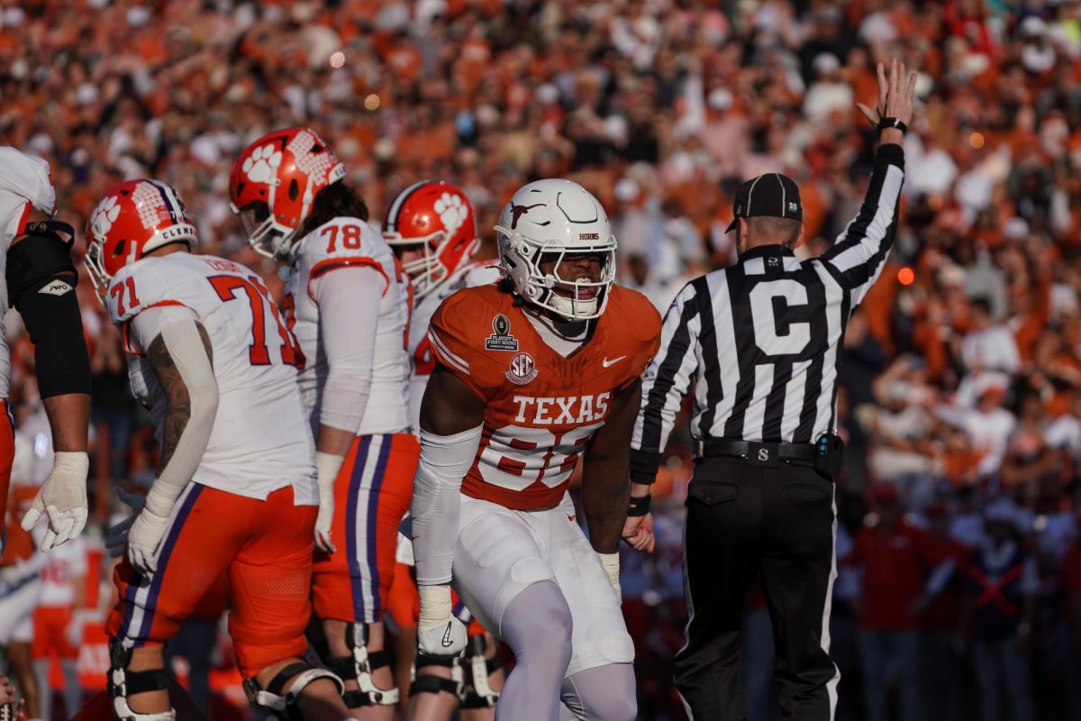 Edge Barryn Sorrell celebrates after a sack on Dec. 21, 2024.