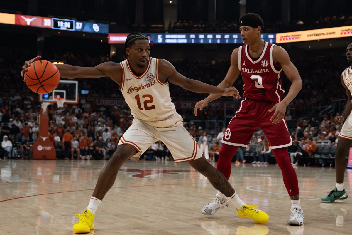 Guard Tramon Mark during Texas' game against Oklahoma on March 8, 2025. 