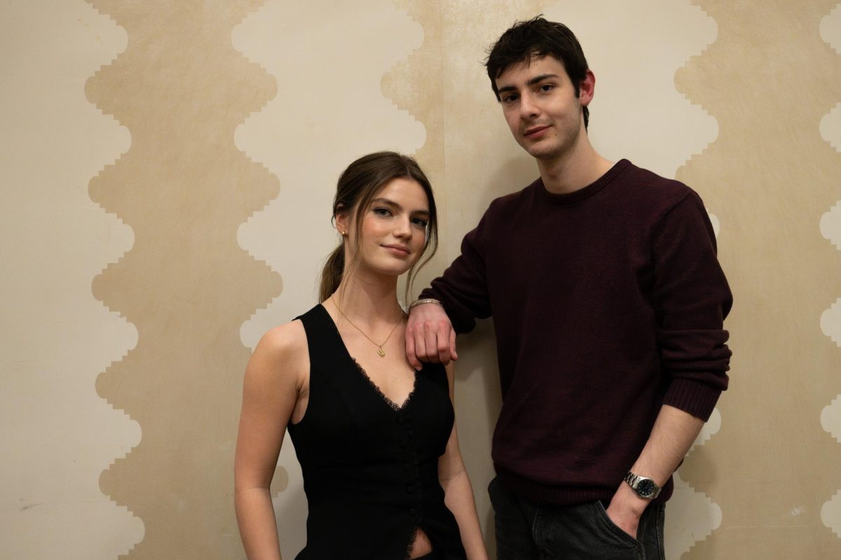 Florence Hunt and Rory Walton-Smith, co-stars of the SXSW-premiering show "Mix Tape," pose for a portrait in downtown Austin on March 10, 2025.