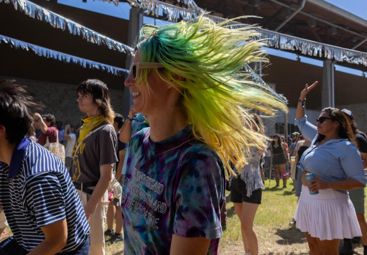 A woman dances during the Yīn Yīn performance on day two of the Levitation music festival on Sept. 27, 2025.