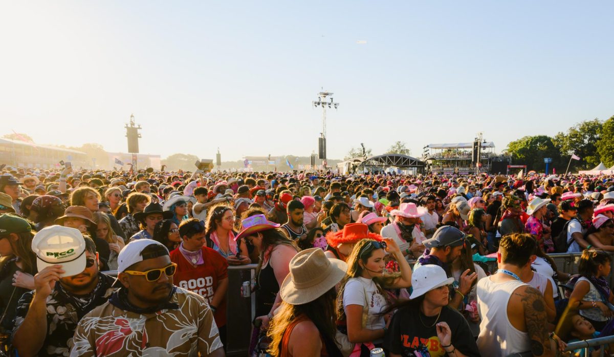 Fans wait in anticipation of Chappell Roan's performance on the American Express stage at Austin City Limits Music Fest on Oct. 13, 2024. Roan drew a massive crowd, an estimated 50,000 people.