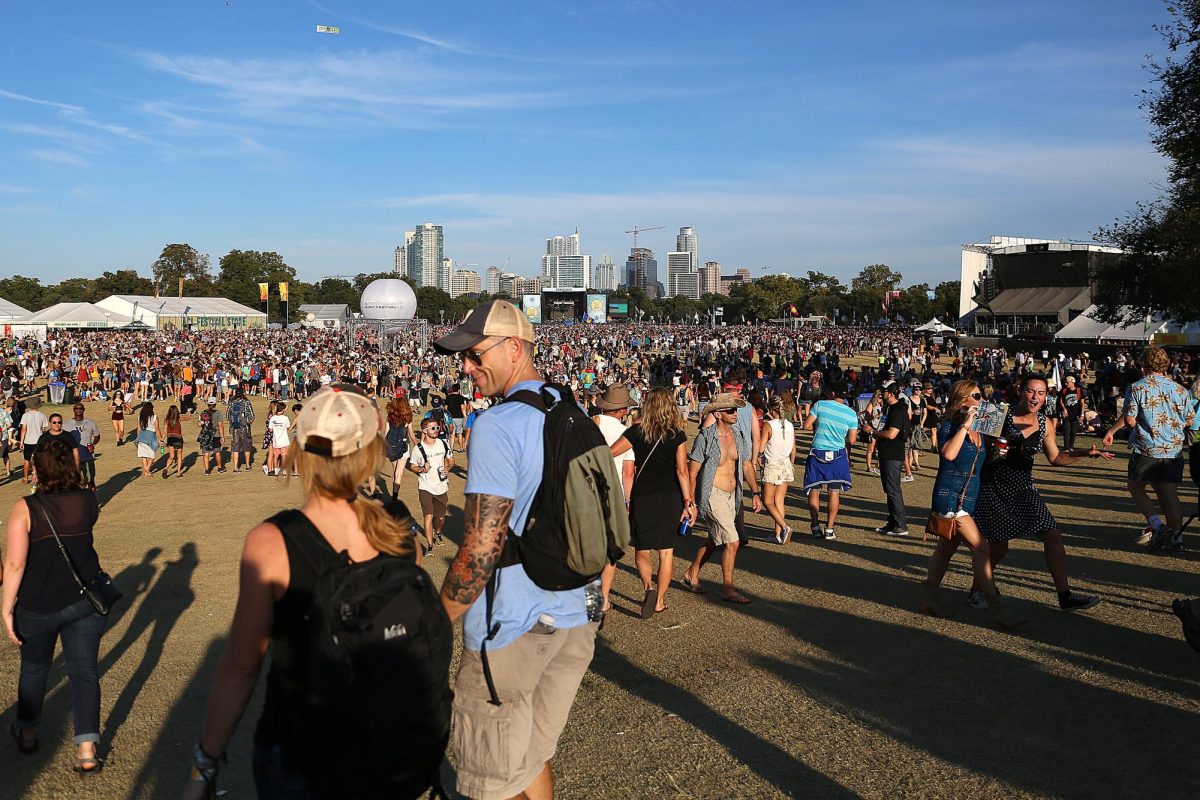 People walk through the festival grounds on Oct. 9, 2016. The festival featured major artists such as Radiohead this year.