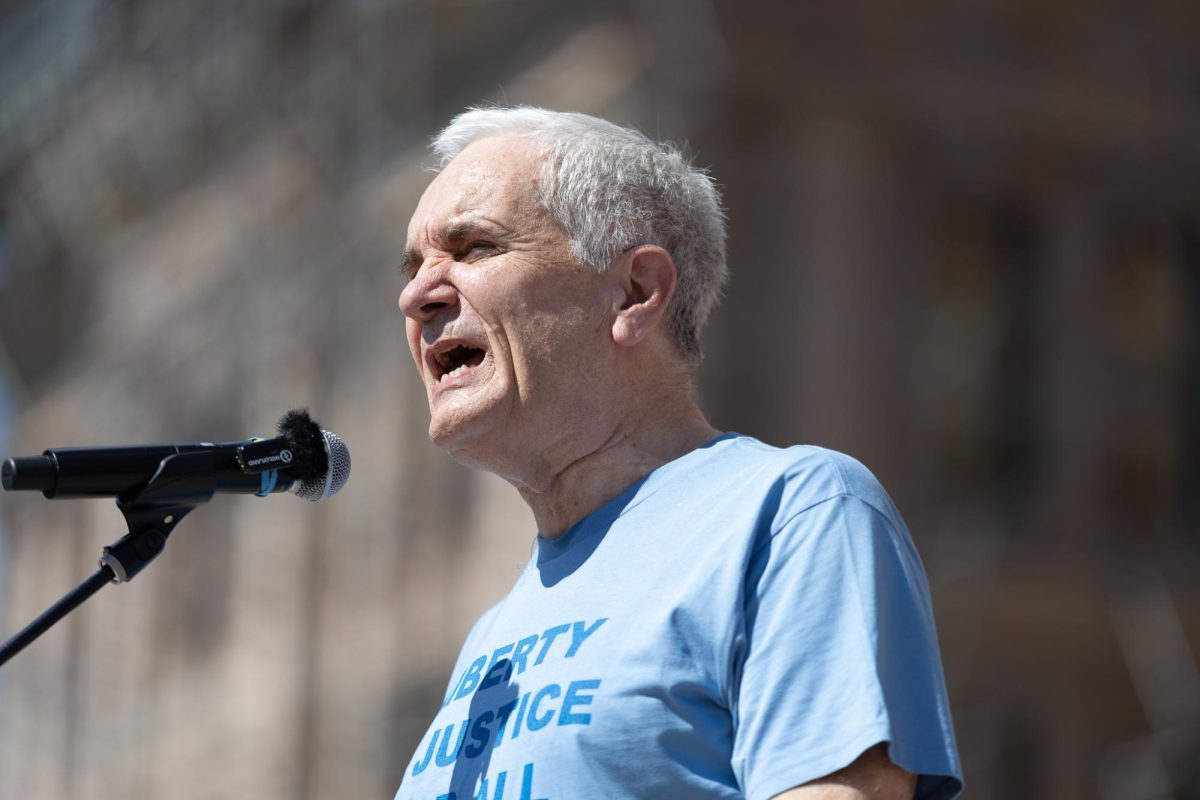 U.S. Rep. Lloyd Doggett speaks at the No Kings protest on Oct. 18.