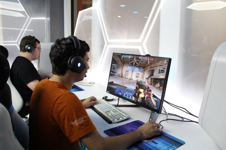 Students play video games at the Alienware Longhorn Esports Arena when it first opened in 2022.