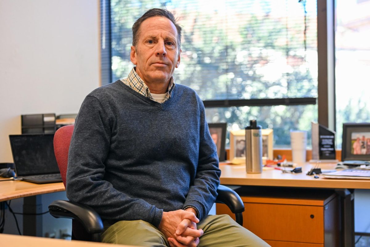 Stephen Gilbert, professor of operations management at the McCombs School of Business, poses for a portrait in his office in the GSB on Oct. 31.