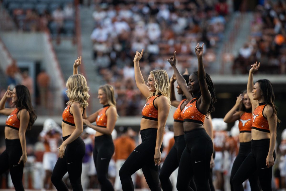 Texas Pom performs on the field at the game vs. Arkansas on Nov. 22, 2025. 