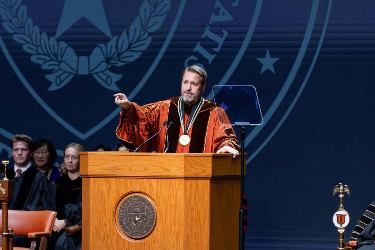 UT President Jim Davis gives a speech at his inauguration on Oct. 22.