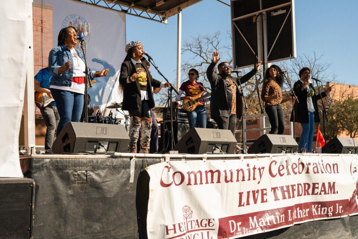 A band performs at the Dr. Martin Luther King Jr. festival on January 19, 2026.