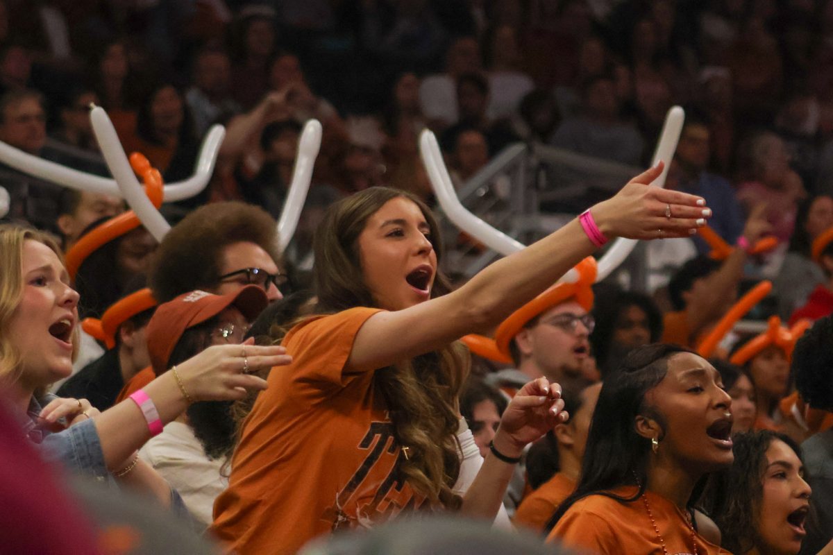 Fans get loud in the stands as Mississippi State steps up for a free throw at Texas' game against Mississippi State on Feb. 22.