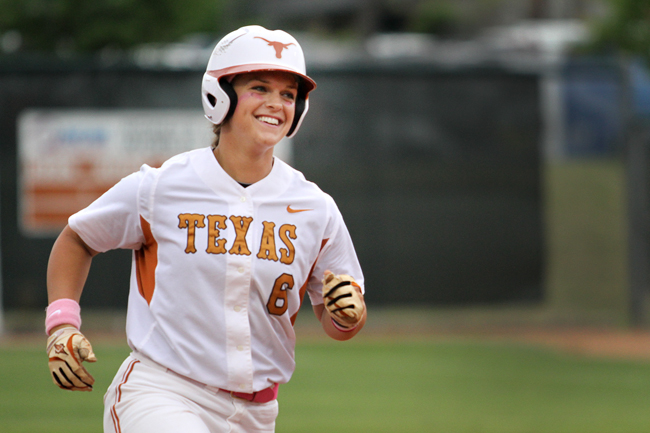 Senior Taylor Hoagland rounds the bases after hitting a grand slam in a 12-4 victory against the Iowa State Cyclones on April 13, 2013.
