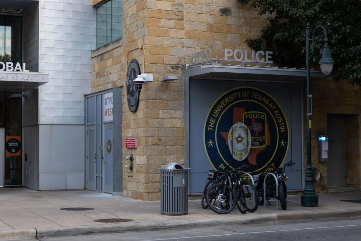 The University of Texas Police Department is pictured on the corner of 24 and Nueces St. on Sept. 15, 2025.