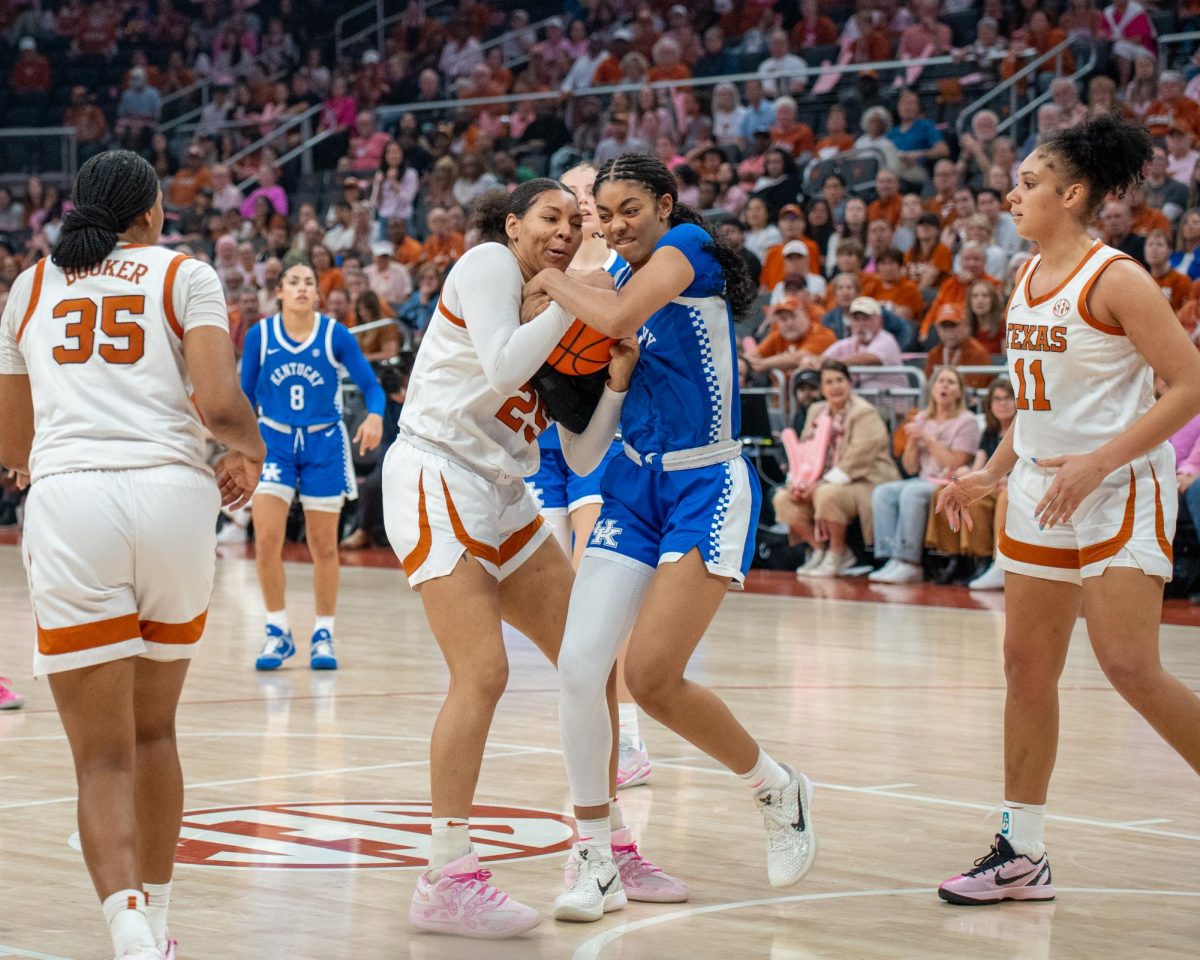 Junior forward Breya Cunningham battles for the ball against Kentucky on Feb. 9.