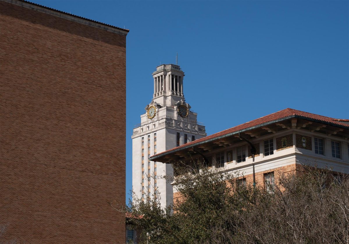 The UT Tower is pictured on Feb. 9, 2026.