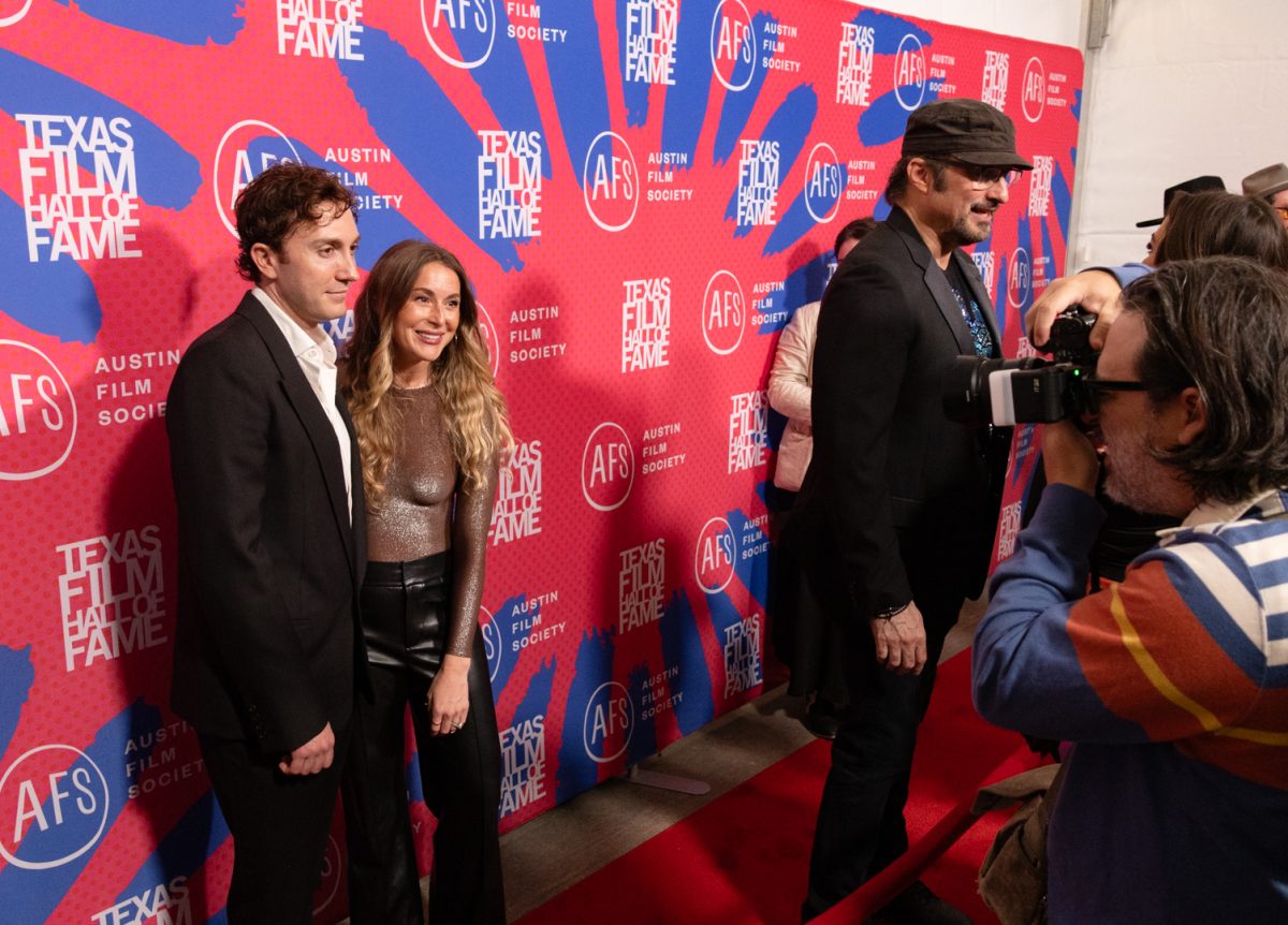Actors Alexa PenaVega and Daryl Sabara pose for a picture on the red carpet of the 2026 Texas Film Awards on March 5.