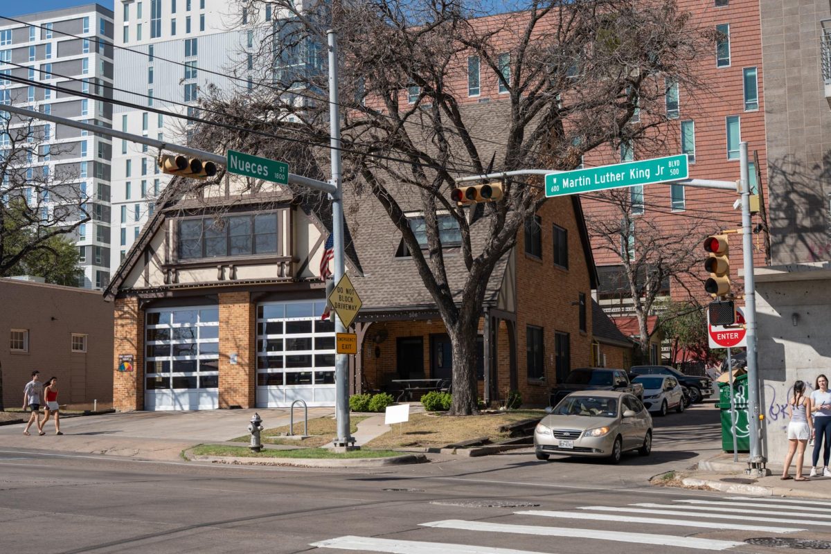 The corner of Nueces Street and Martin Luther King Jr. Boulevard is pictured on March 2.