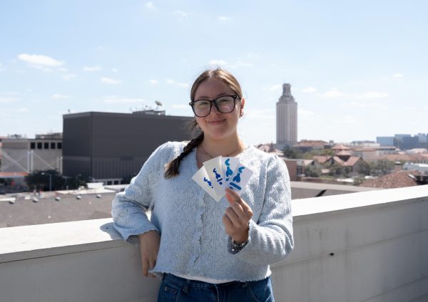 Journalism sophomore Viviana Martínez Carrión, co-founder of Velo Creative, poses for a portrait on the Rambler Apartments rooftop on March 3. Velo Creative is an app designed to connect creatives with small businesses.