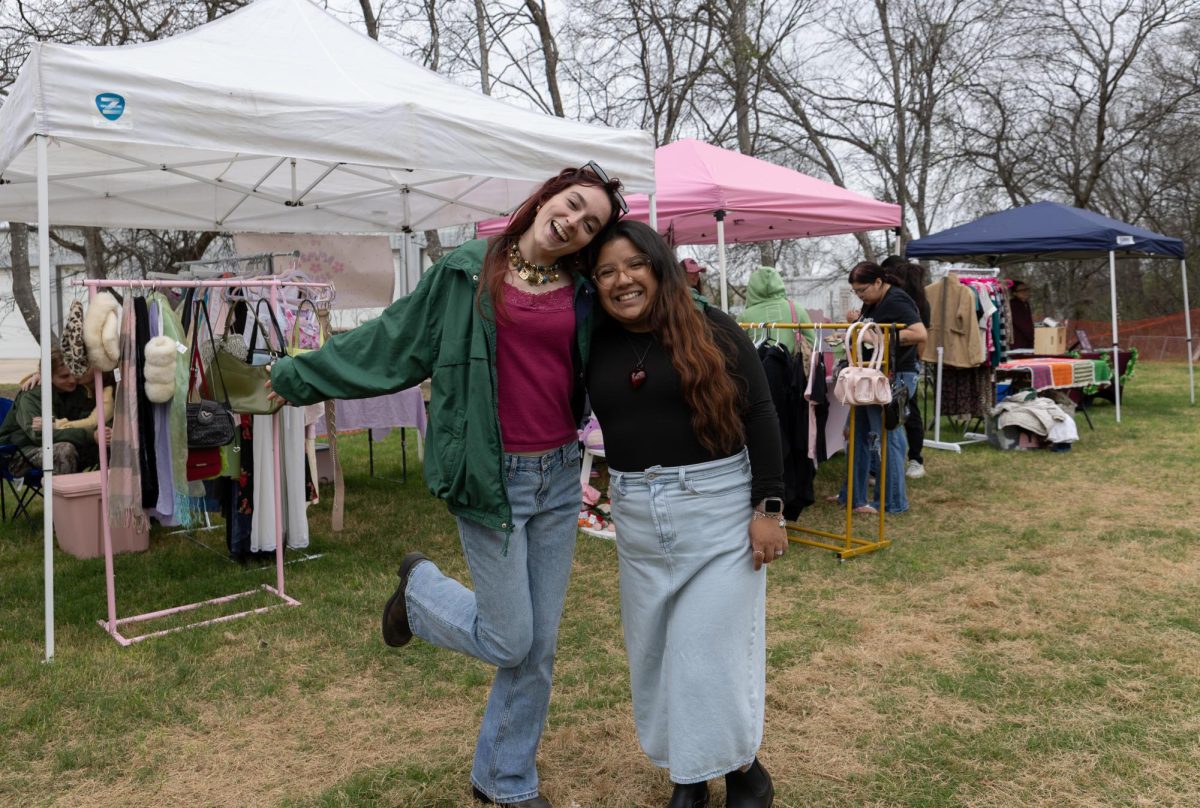 Everly Vaughn, left, and Lex Sanchez, right, host Lucky Girl Trinket Market at The Hive on March 8.