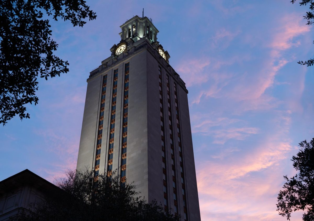 The UT Tower is pictured on Feb. 18.
