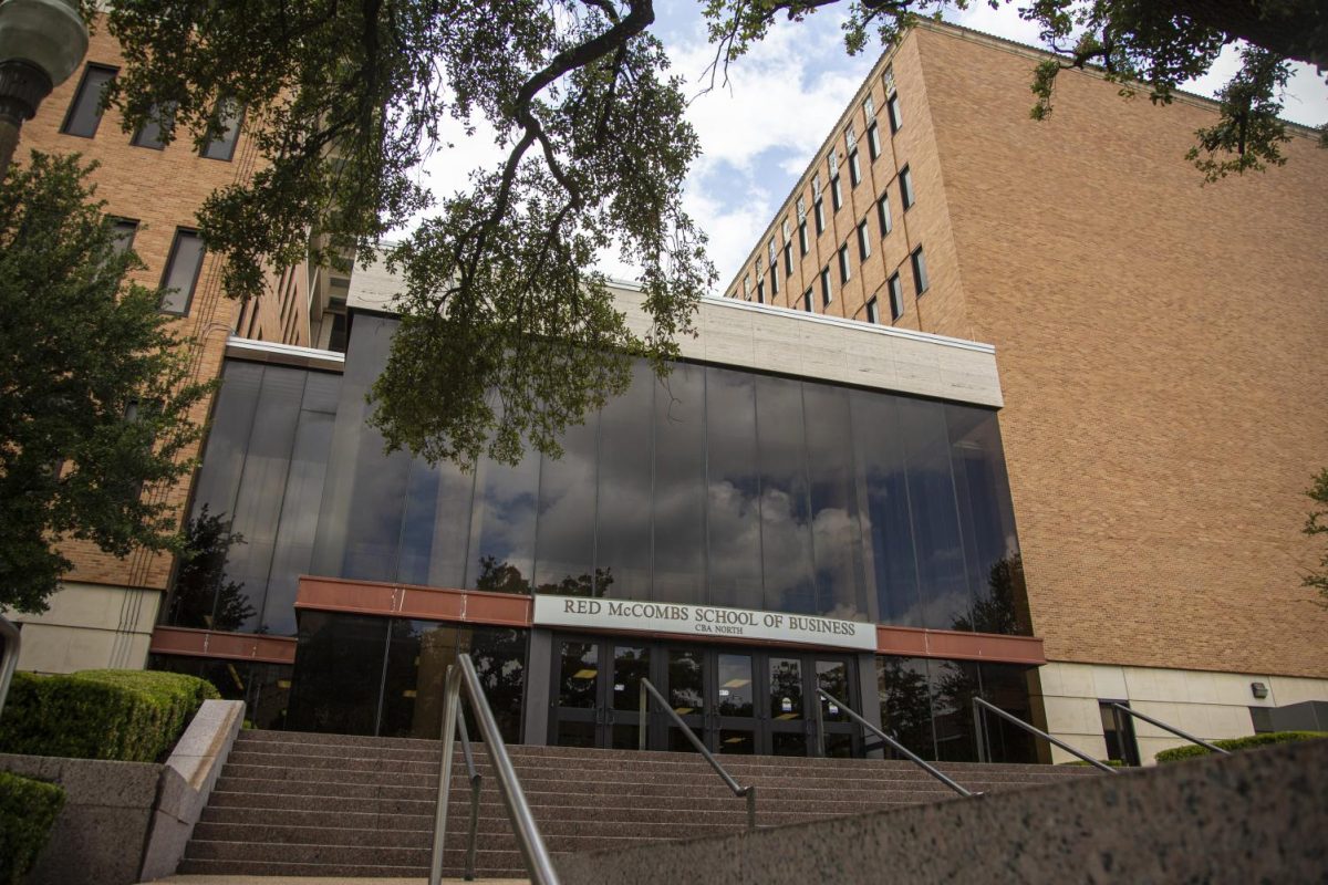 The McCombs School of Business is pictured on Aug. 23, 2022.