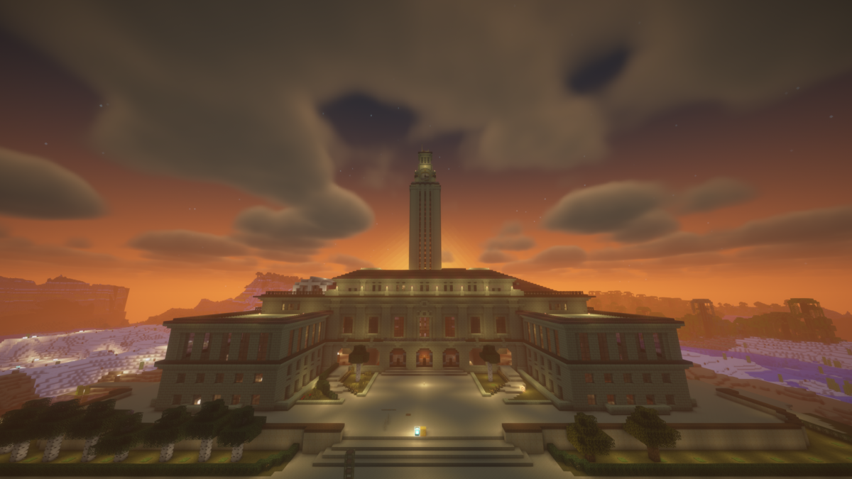 Students build replica of UT campus in survival mode on Minecraft