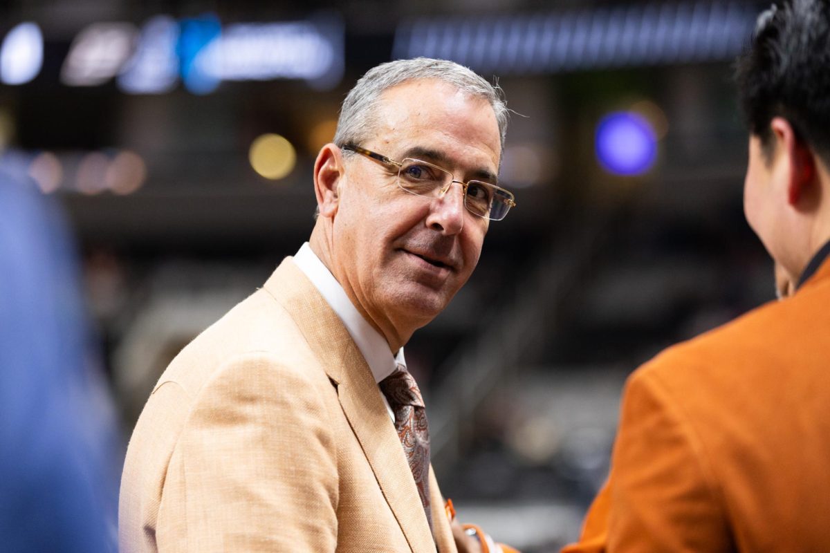 Vice President and Athletic Director Chris Del Conte at the Texas vs. Purdue Sweet 16 game at the SAP Center in San Jose, California, on March 26.