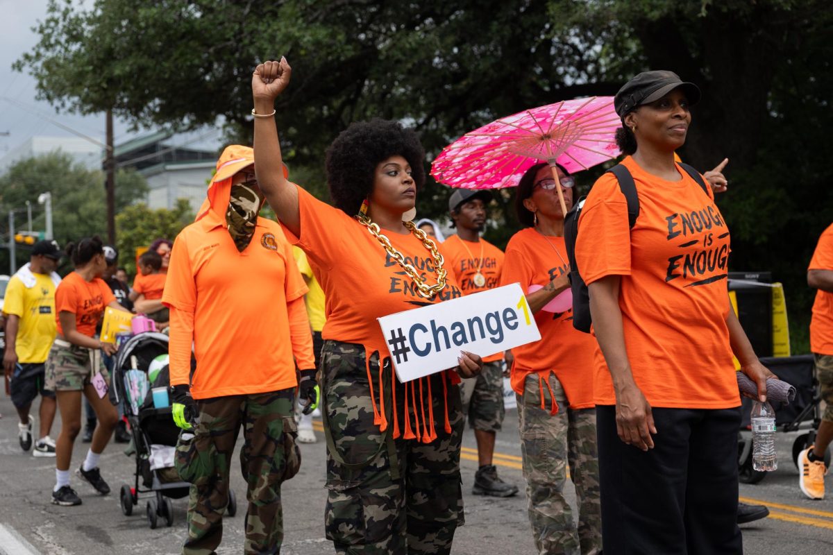 Citizens march against gun violence in the Central Texas Juneteenth Parade on Friday, June 19.