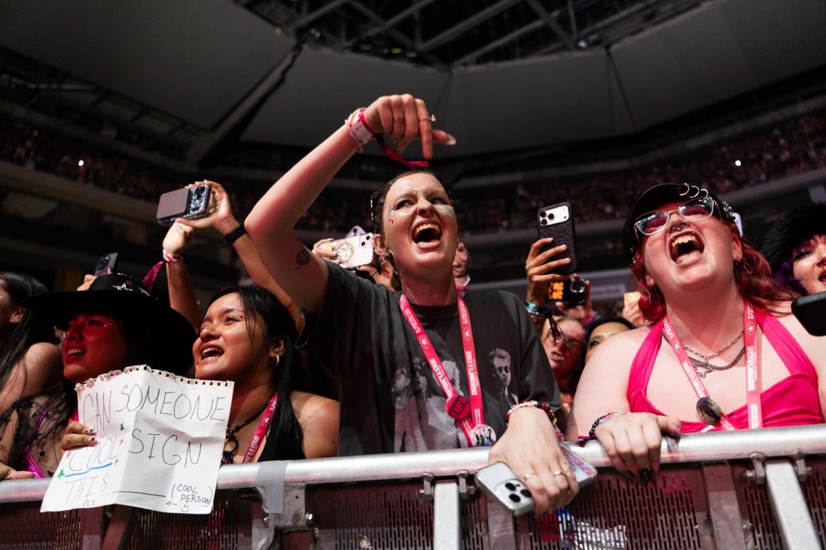 Fans sing along to "Teeth" from 5SOS's 2020 album, CALM, at Moody Center in Austin on June 21.
