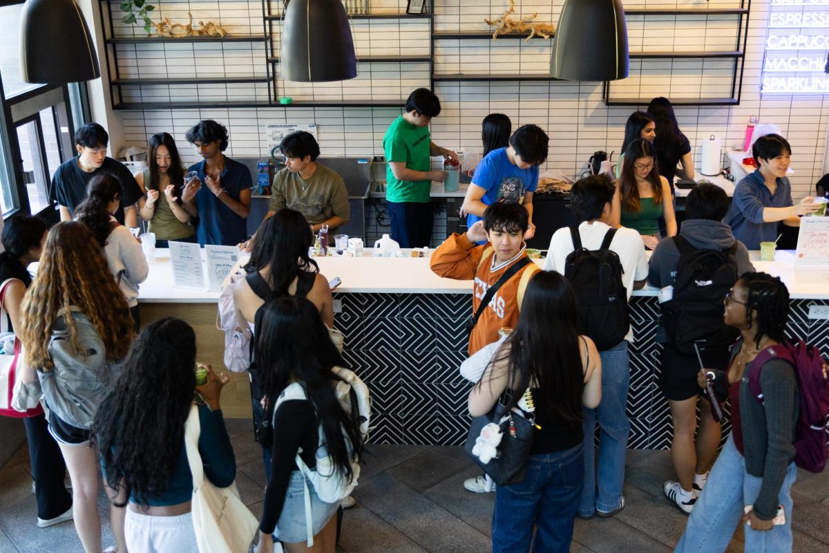 Customers line up for Chai & Cha's pop-up on March 11.