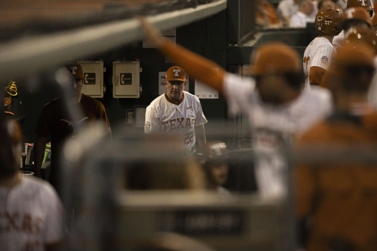 Texas baseball head coach Jim Schlossnagle during the Longhorns' game against UTSA on March 18, 2025.